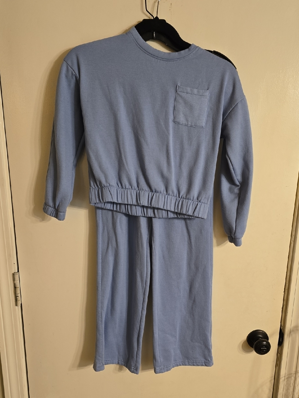 Yogalicious Girls Light Blue Terry Pullover Set